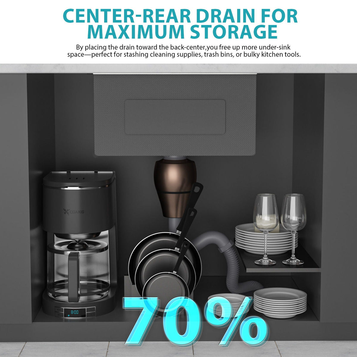Stainless Steel Drop-In Kitchen Sink with Multi-Function Faucet - Black