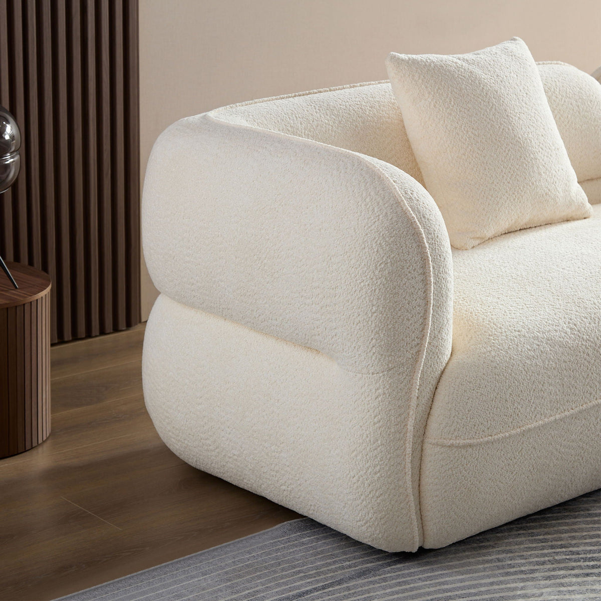 Sectional Sofa with Durable Fabric and Solid Wood Frame - Dark Brown or White