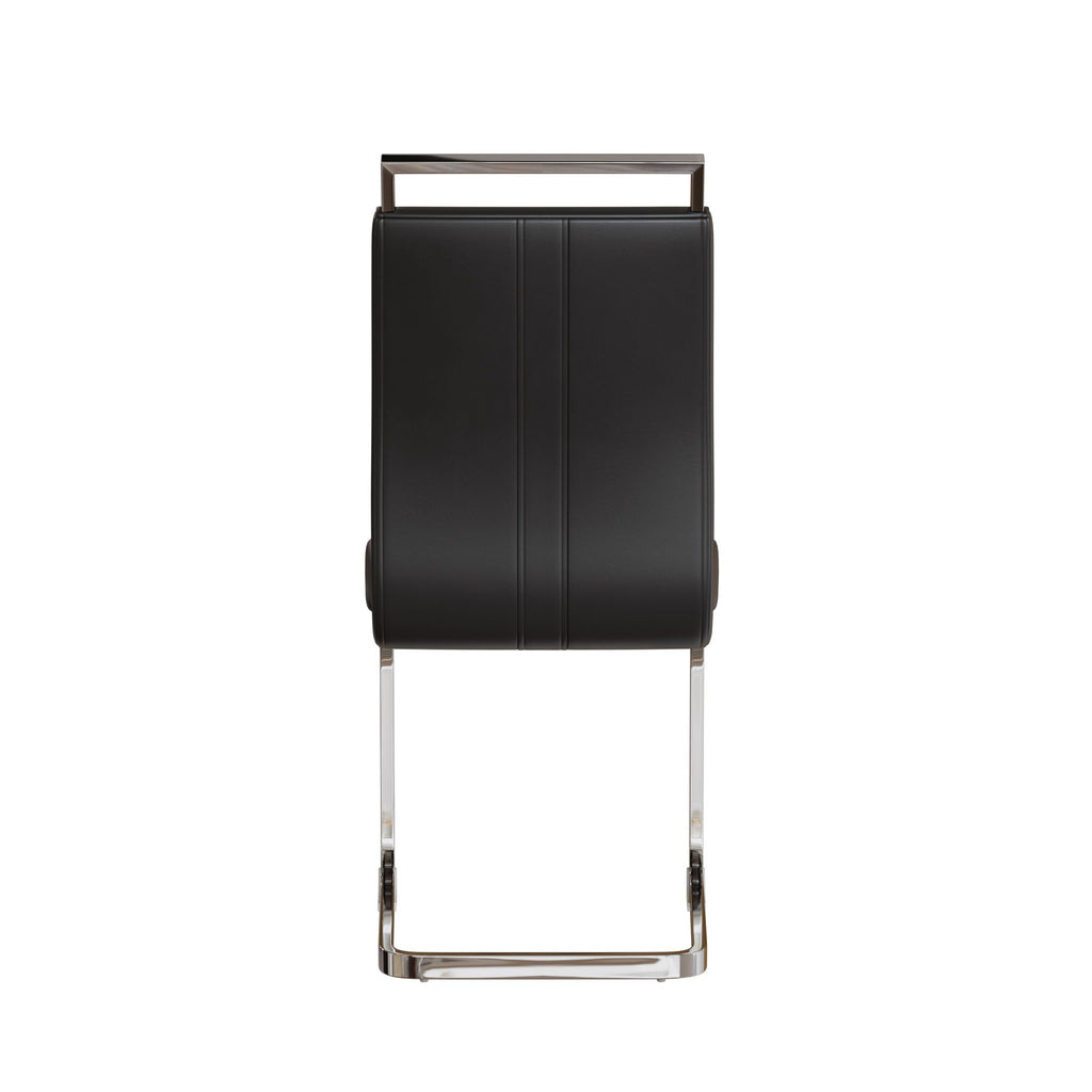 Modern Dining Chairs with Padded Seat and High Back - Black, White, or Dark Gray