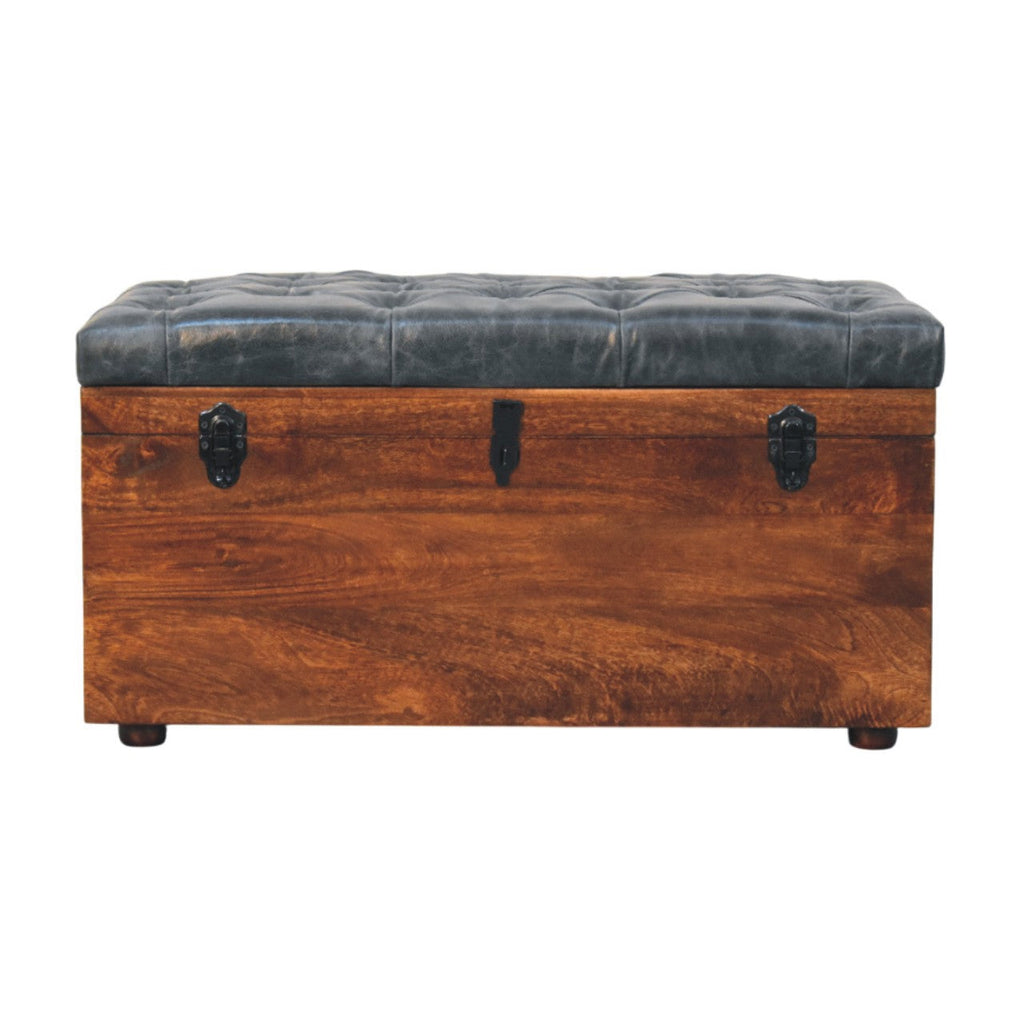 Solid Wood Storage Bench with Ample Storage - California Walnut
