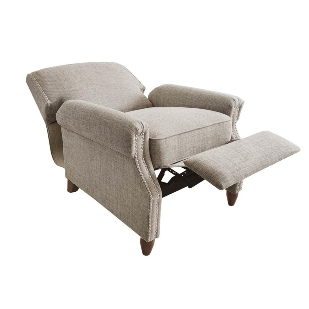 Sand Push Back Recliner with Manual Reclining Function - Nailhead Detail