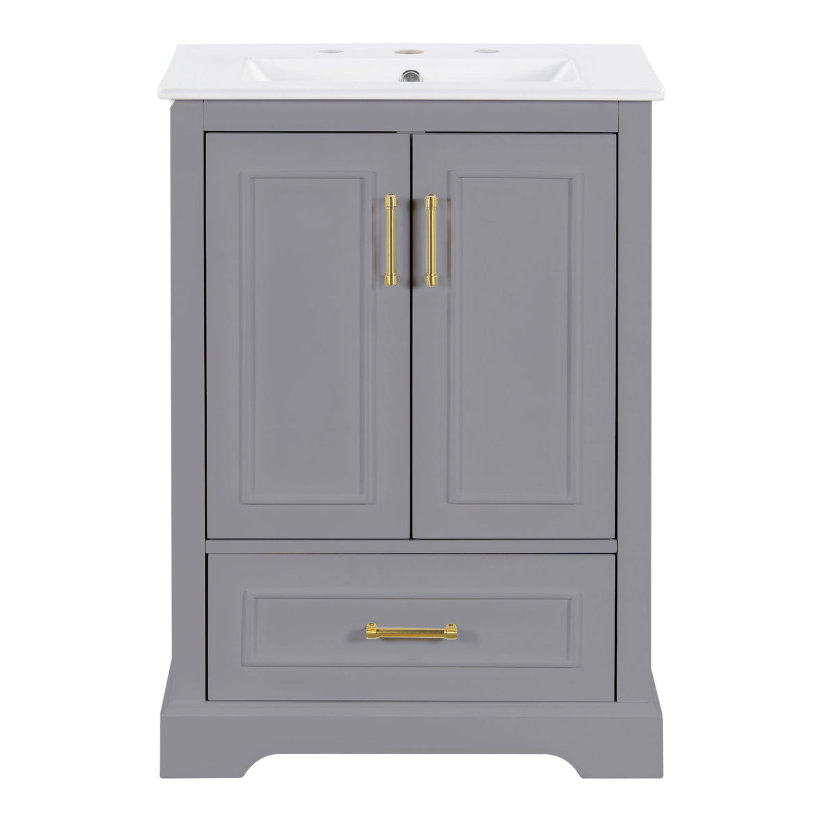 Bathroom Vanity with Sink and Soft Close Doors - White, Black, Green, or Gray