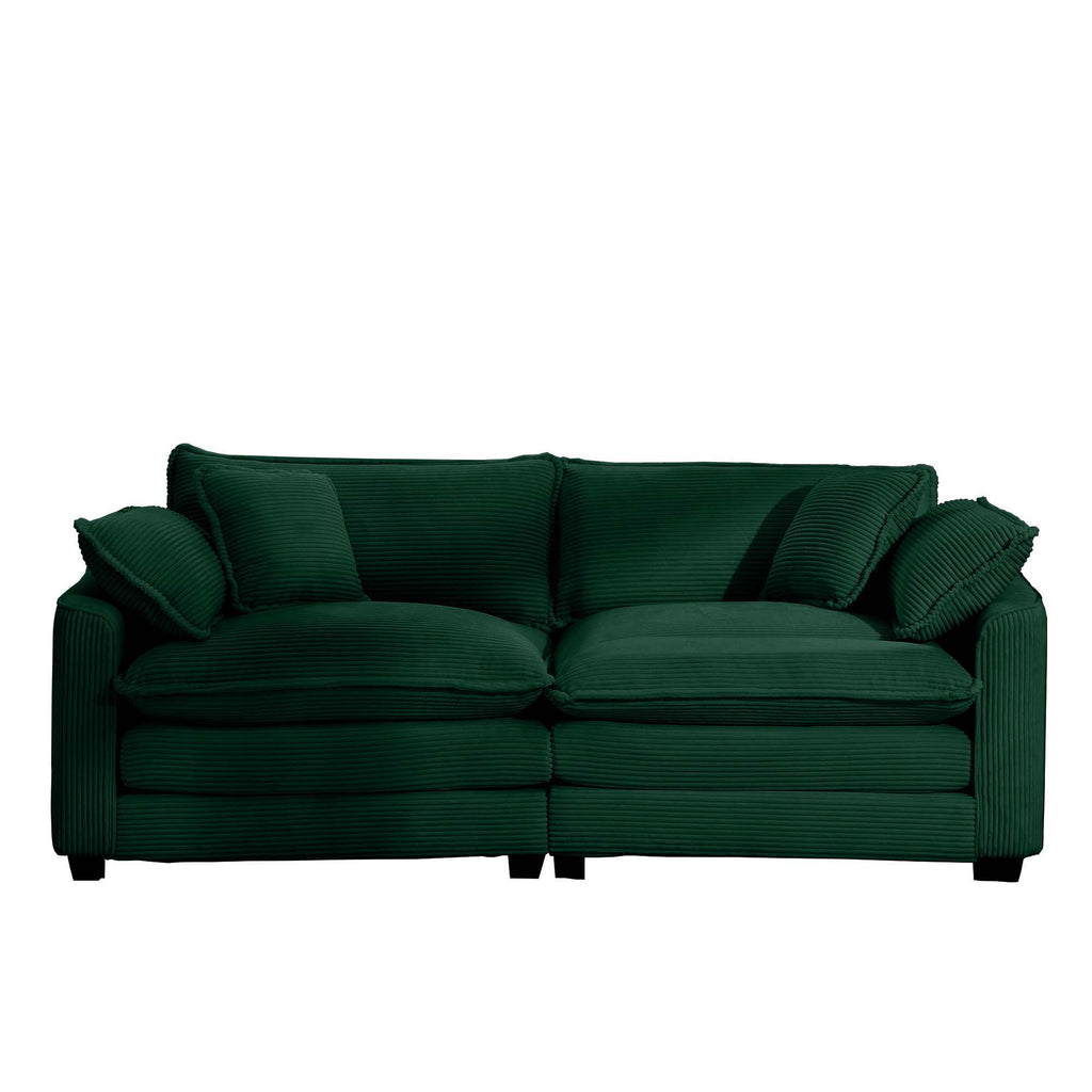 Modern Upholstered Deep Seating Loveseat with 4 Pillows - Multiple Colors