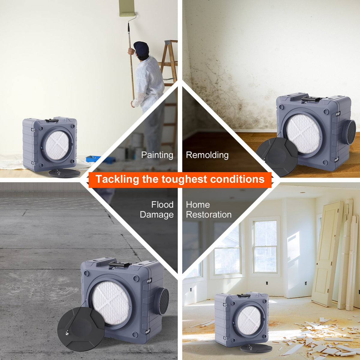 Air Scrubber with 3-Stage Filtration and UV-C Light - 800 CFM