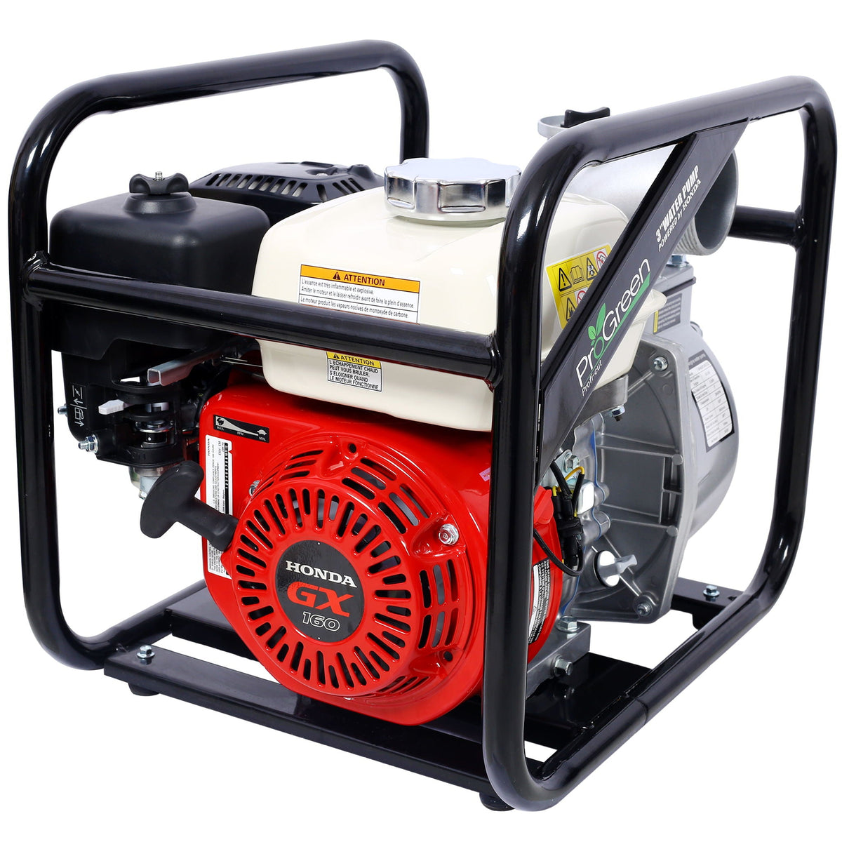Honda GX160 Engine 3" Water Pump with 25ft Hose - Black/Red