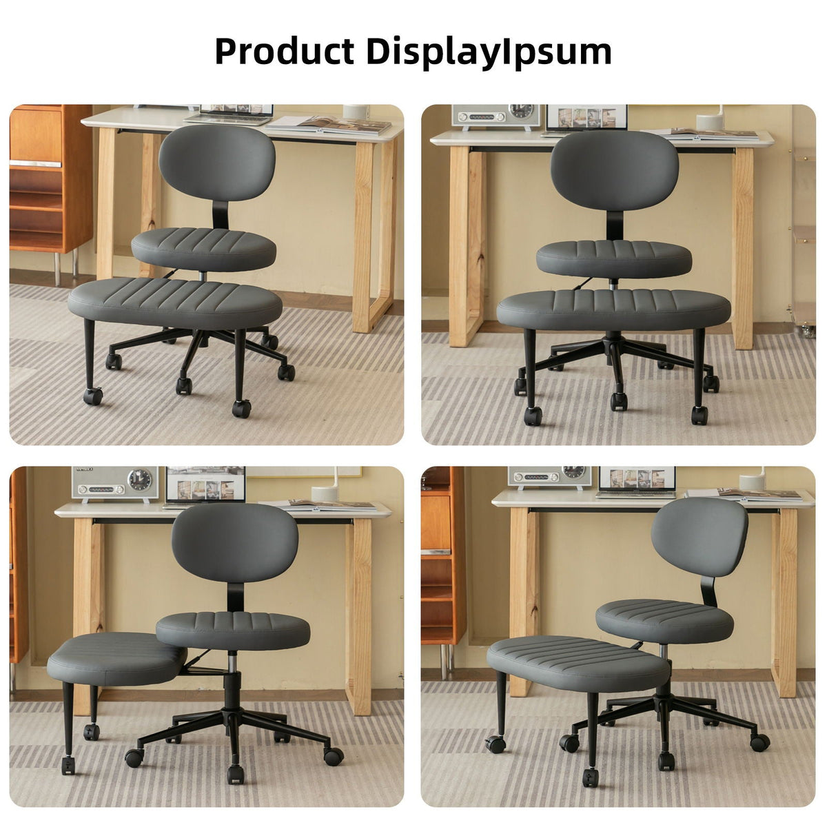 Ergonomic Cross Legged Office Chair with Back Support - Multiple Colors