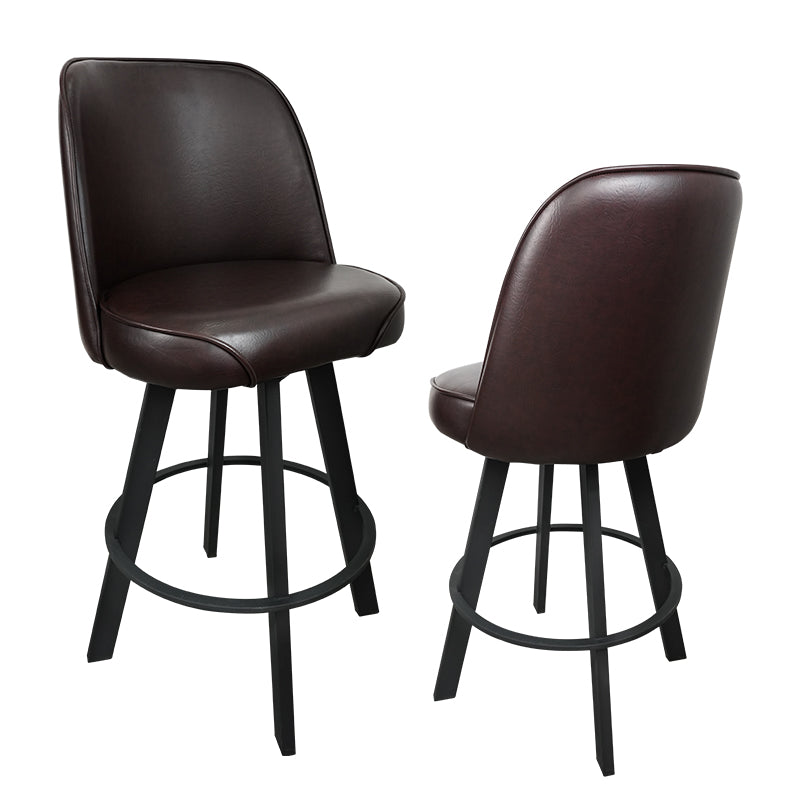 Upholstered Swivel Bar Stools Set of 2 with Metal Frame - Charcoal