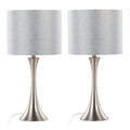 Contemporary Semi Gloss Table Lamp Set of 2 with Hourglass Design - Multiple Colors