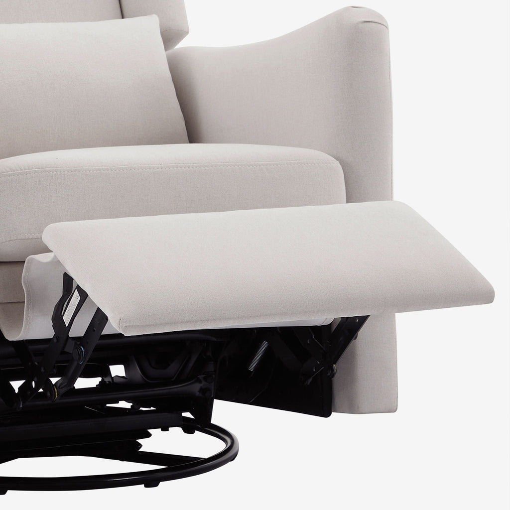 Wide Wingback Swivel Glider Rocker Recliner Chair with 360-Degree Swivel - Dark Green or Beige
