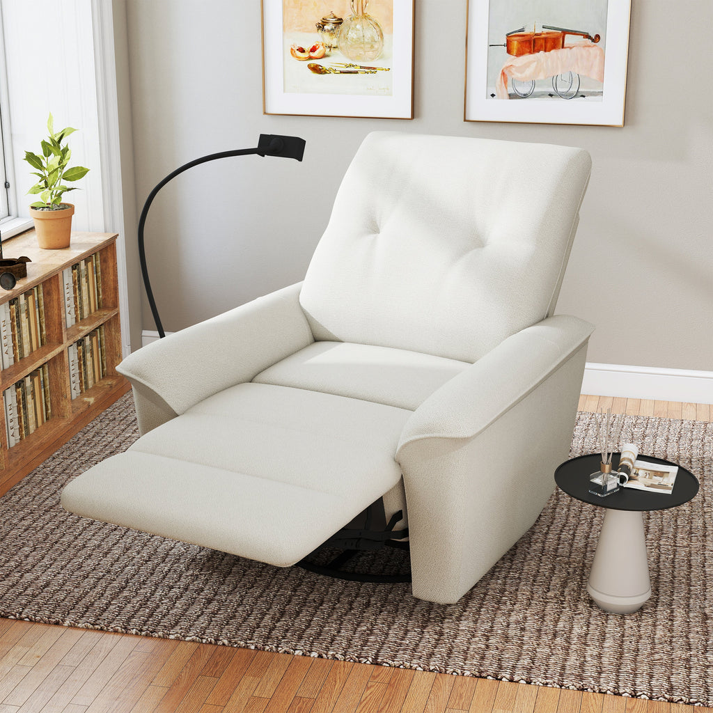 270° Power Swivel Rocker Recliner Chair with USB Ports - Snowflake