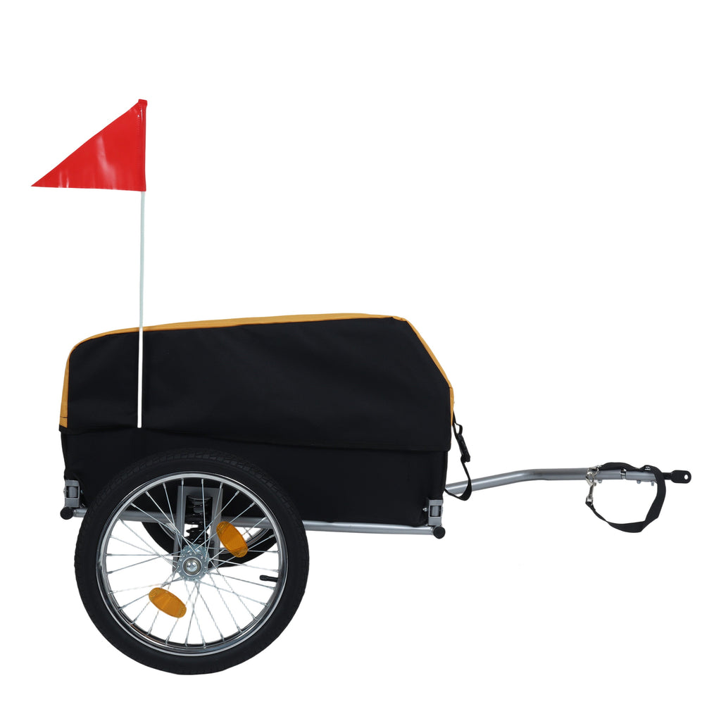 Heavy-Duty Bike Cargo Trailer with Removable Waterproof Cover - Yellow+Black, Black+Green, Black