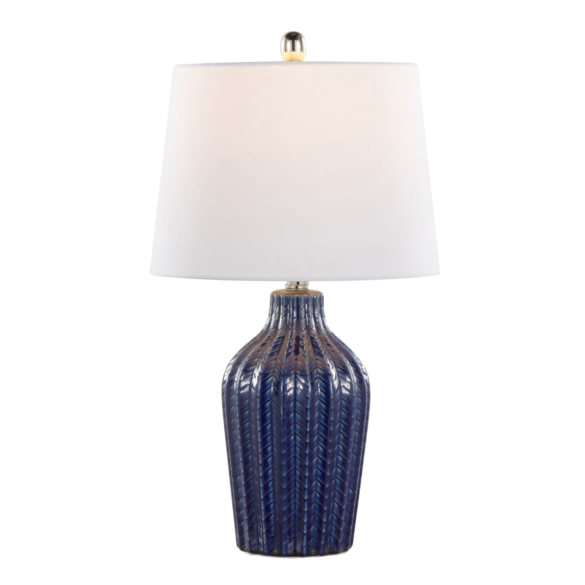 Contemporary Table Lamp Set of 2 with Chevron Pattern - Multiple Colors