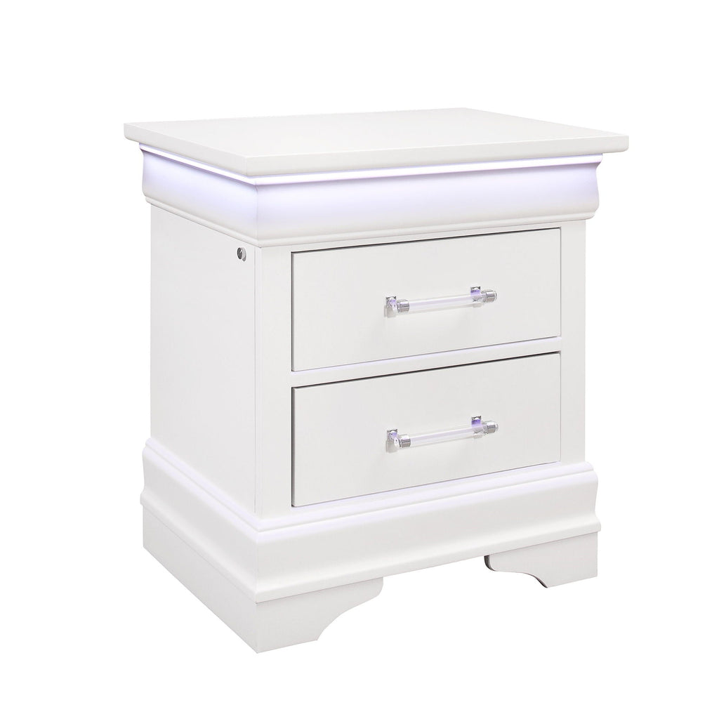 Charlston Nightstand with LED Lighting – Blue or White
