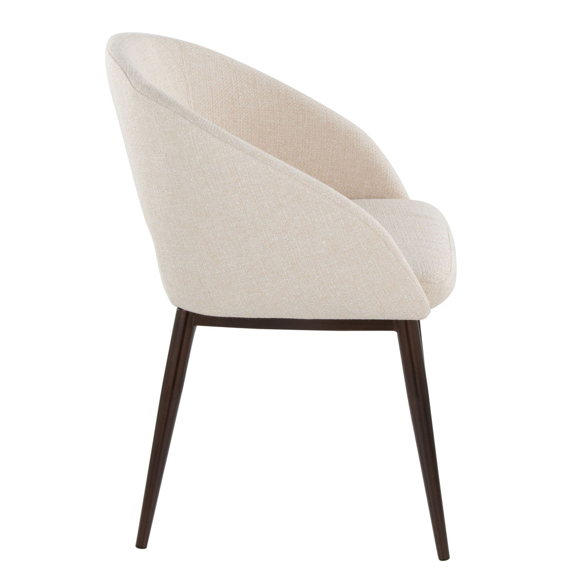 Contemporary Arm Chair with Cut-Out Backrest - White or Beige