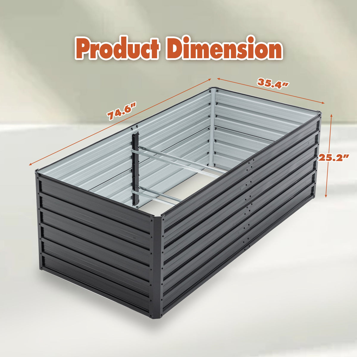 2-Pack Galvanized Metal Raised Garden Beds with Reinforced Durability - Black