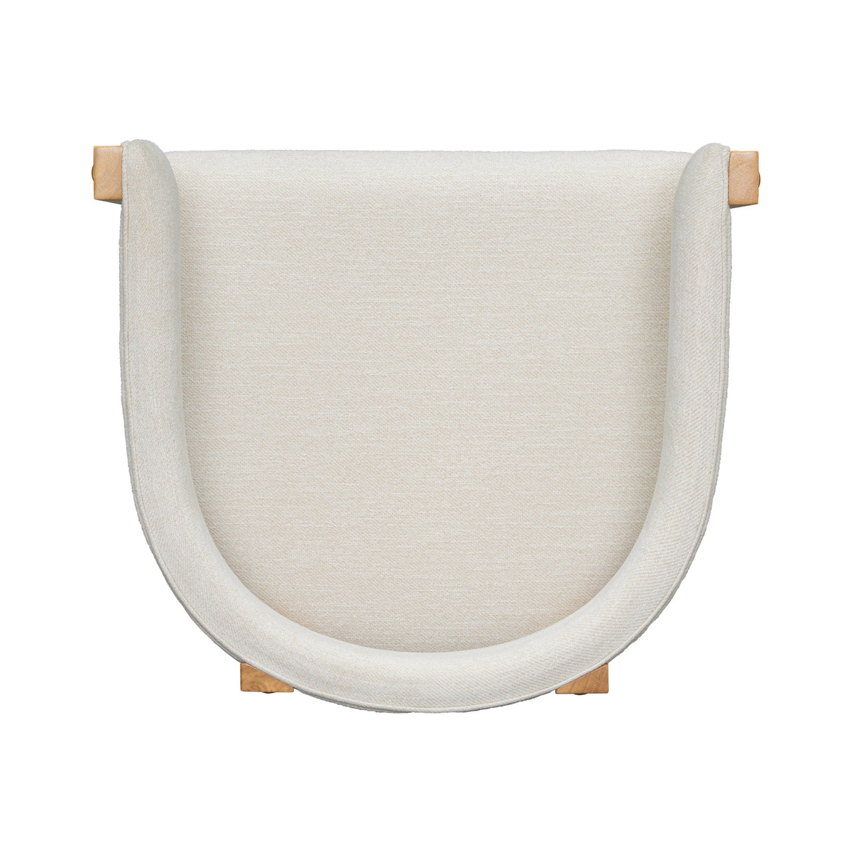 Counter Stool Set of 2 with Curved Solid Wood Backrest - Beige