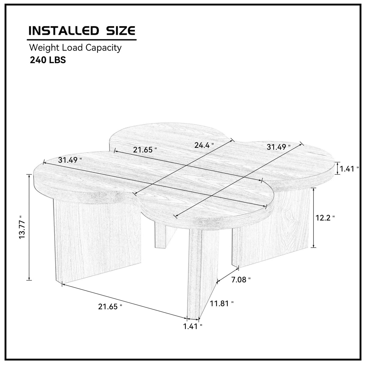 Modern Butterfly MDF Coffee Table with Unique Design - MDF