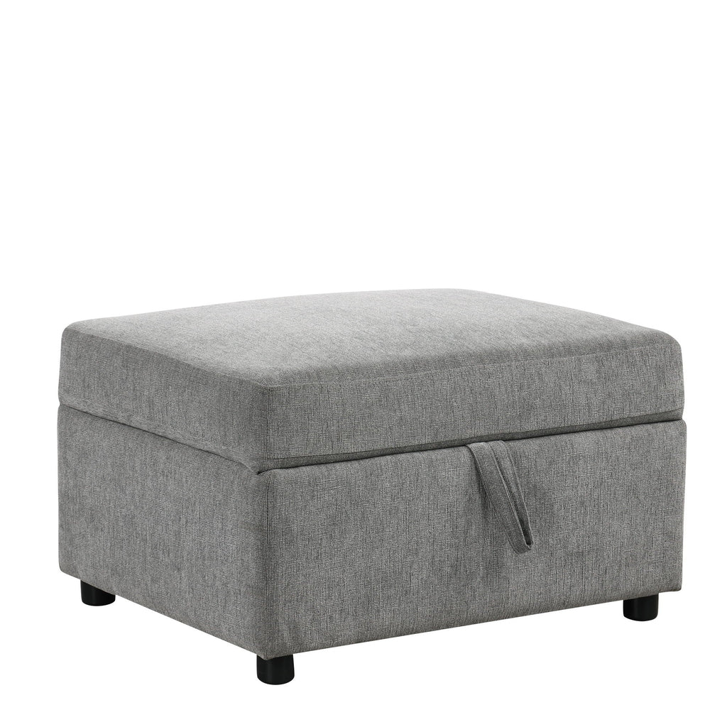 Movable Storage Ottoman Footrest with Hidden Storage - Beige or Dark Gray