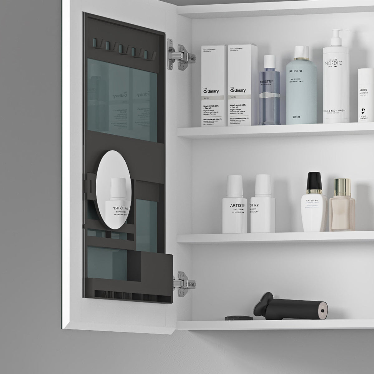 36" W x 26" Surface Frameless Mirror Medicine Cabinet with Soft-Closing Hinges