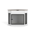 Corner Dog Crate with Fluted Drawer - White or Dark Brown