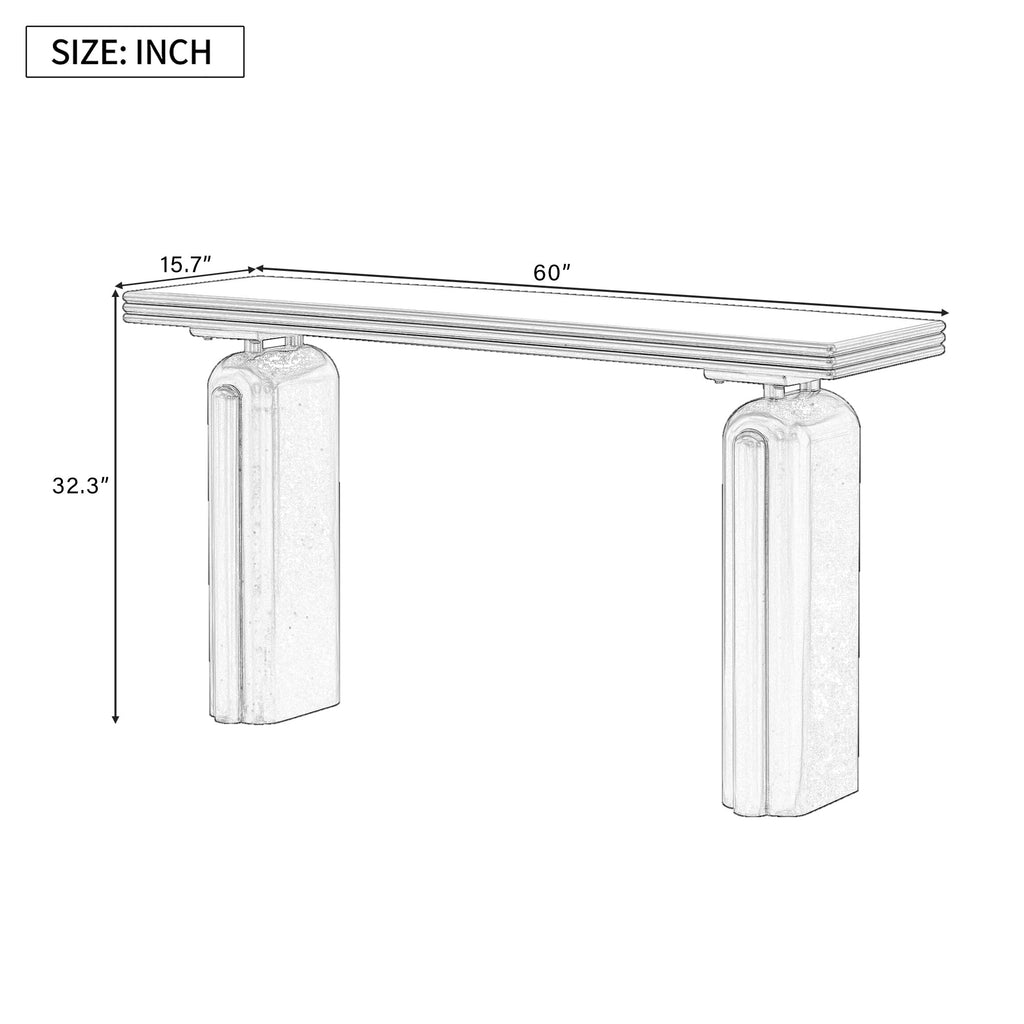 Chic Acacia Veneer Console Table with Elegant Design – Black or Beige