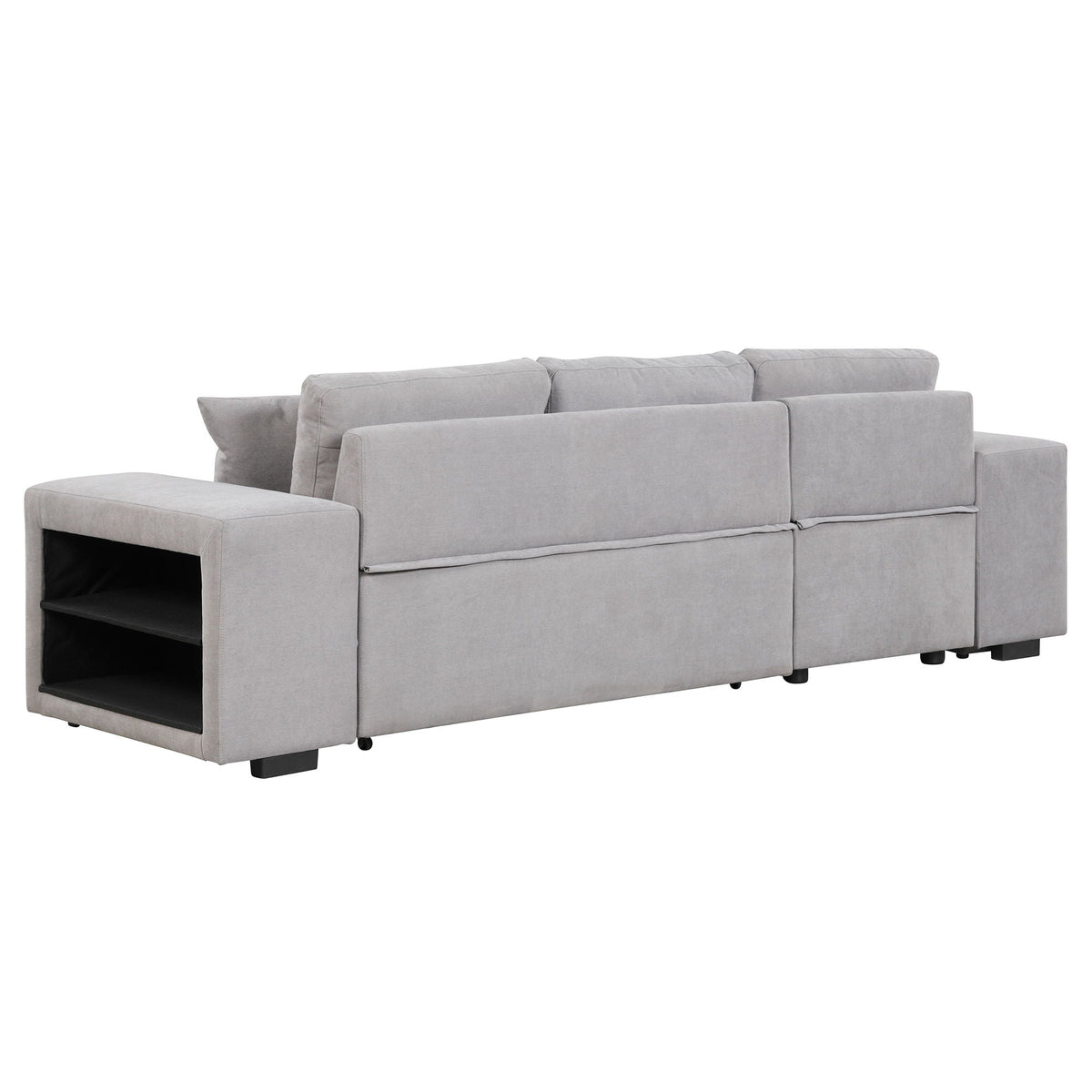 Reversible L-Shape Sleeper Sectional Sofa with Storage Chaise and 2 Stools - Multiple Colors