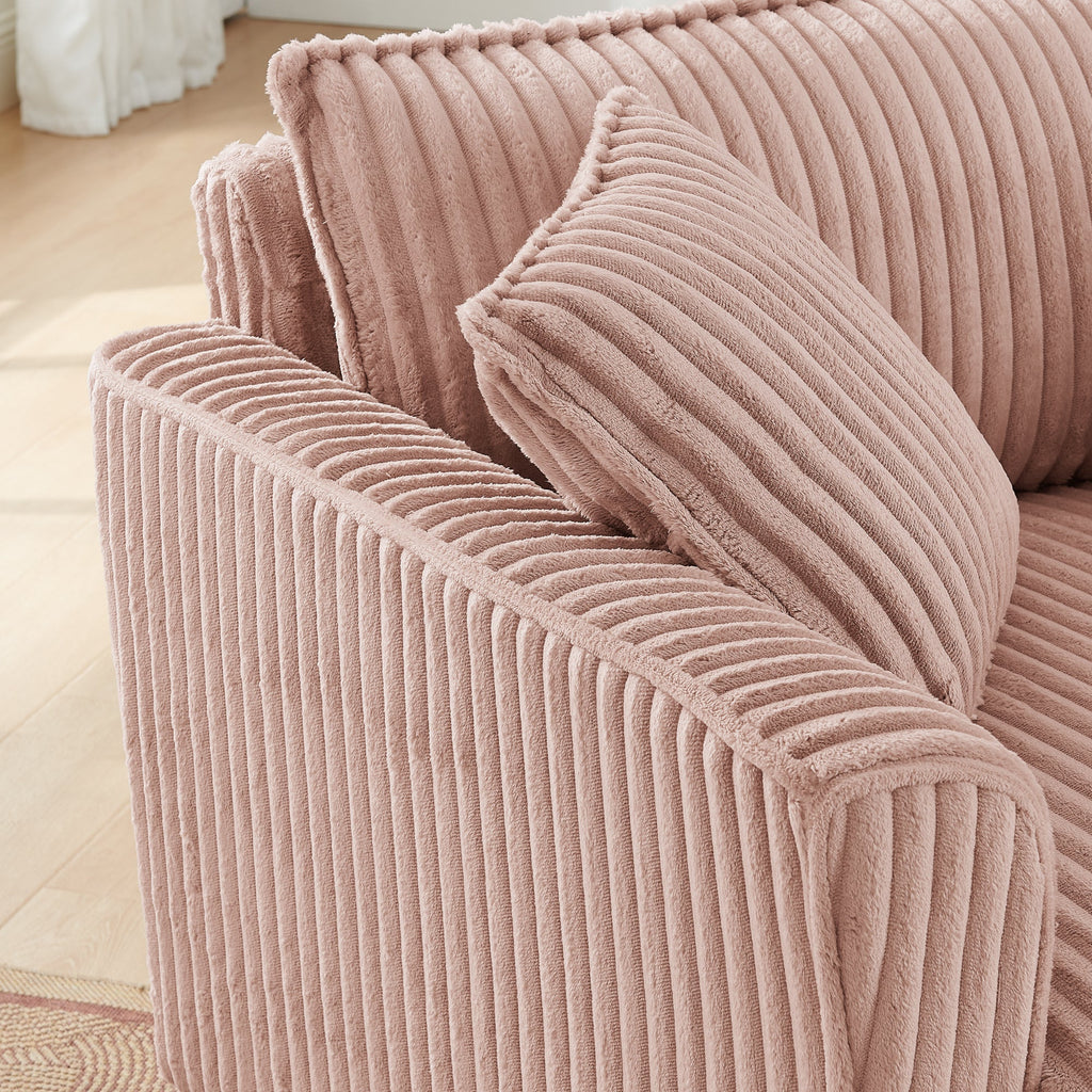 Comfortable Lazy Sofa Chair with Armrests - Pink or Beige