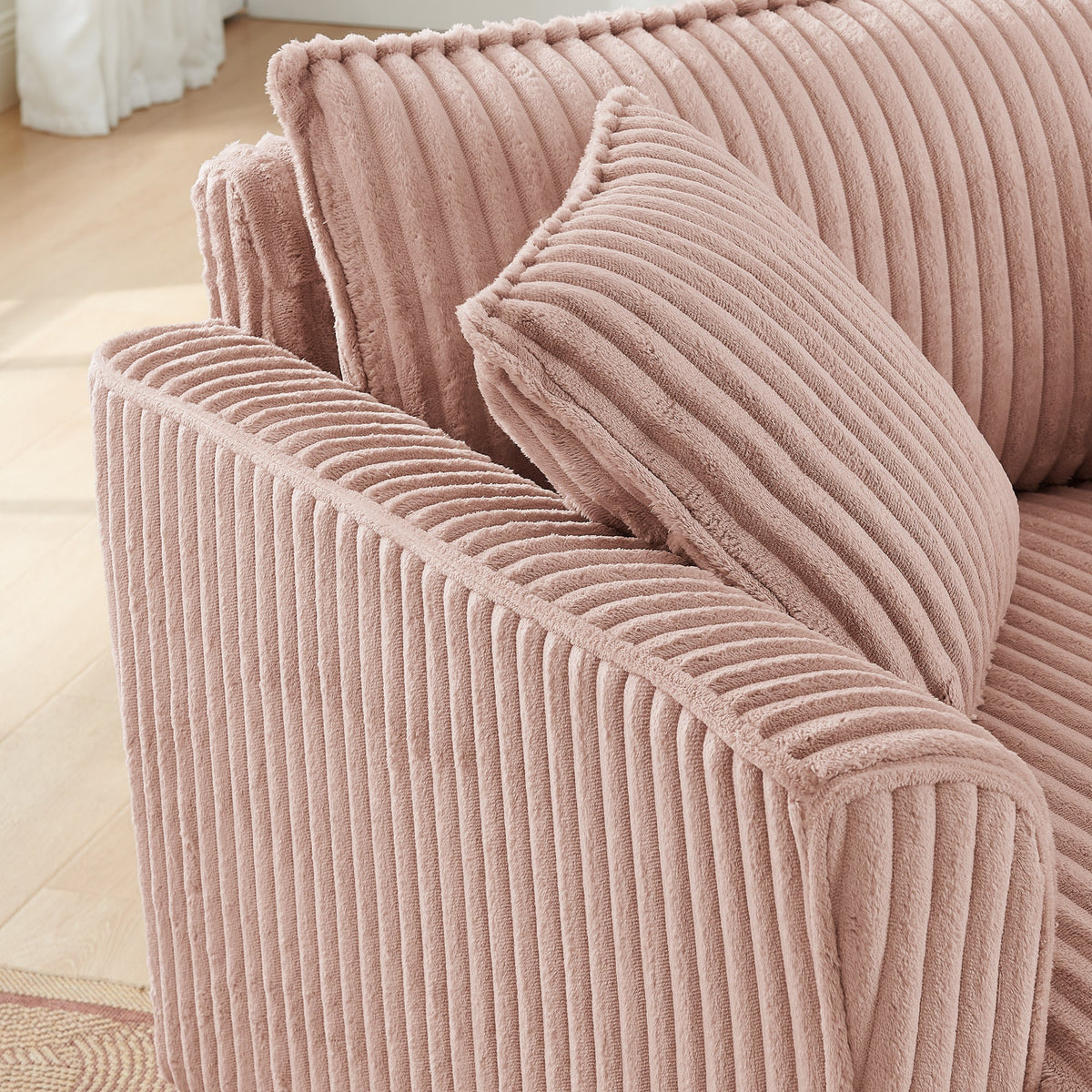 Comfortable Lazy Sofa Chair with Armrests - Pink or Beige