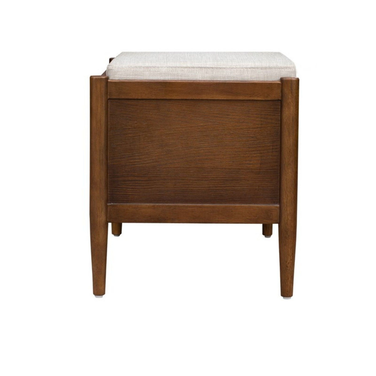 Accent Bench With Storage and Upholstered Cushion - Walnut Brown