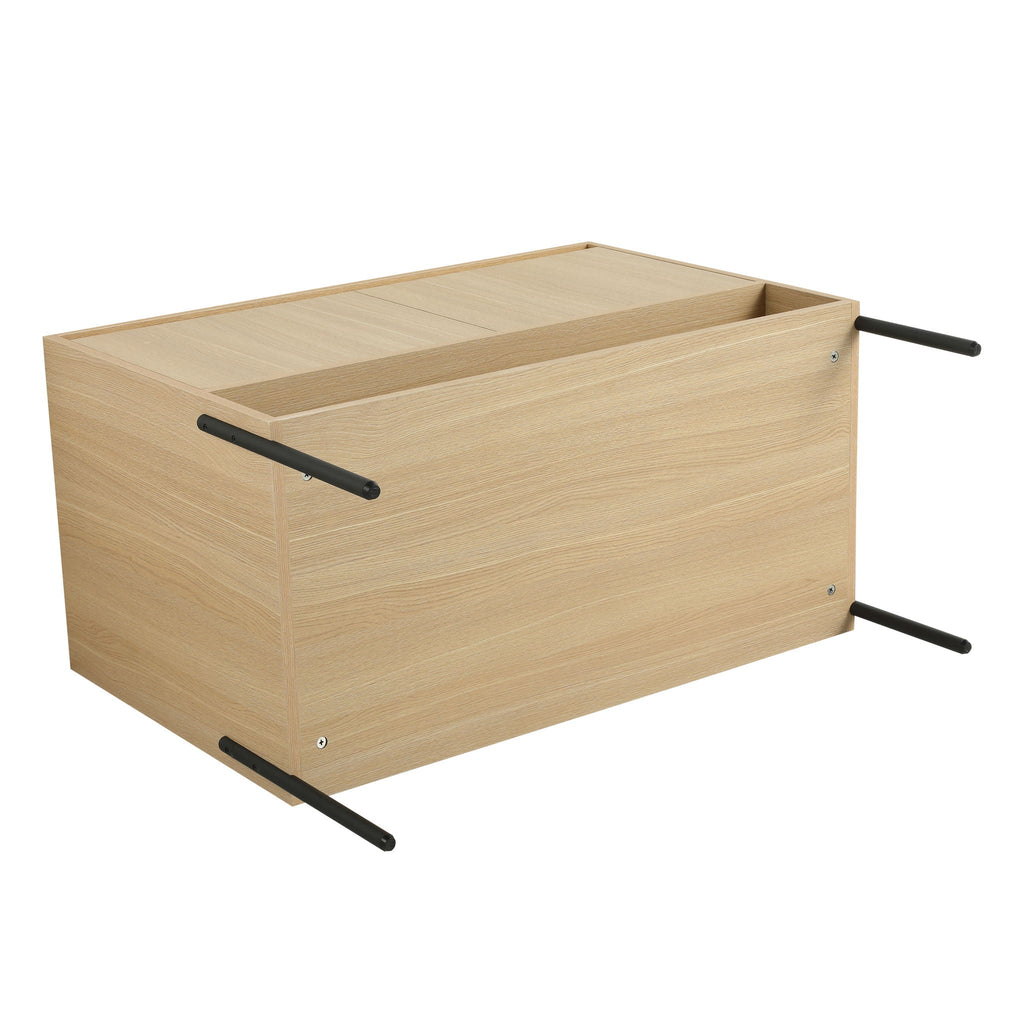 Modern Bathroom Vanity Combo with Single Resin Sink and Storage Cabinet - Light Brown