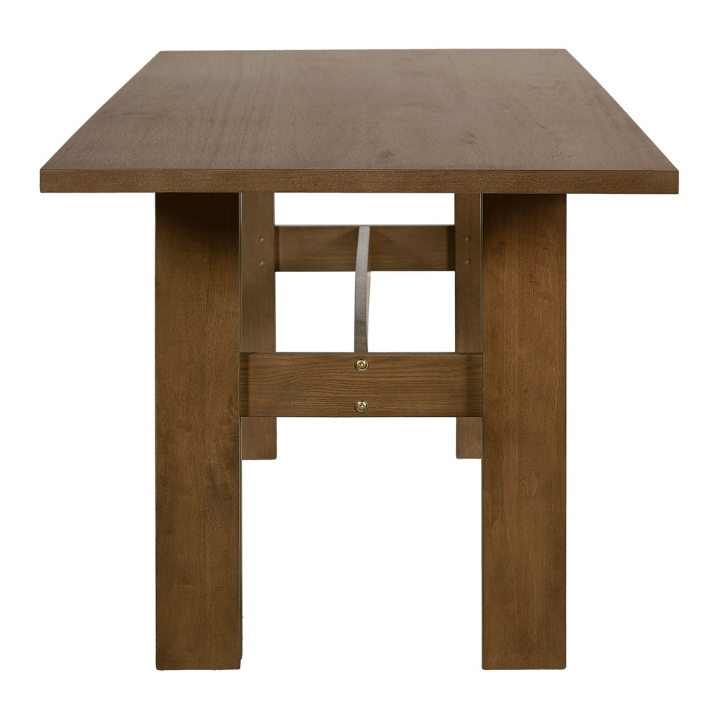 Modern Wooden Dining Table with Pedestal Base - Wood Finish