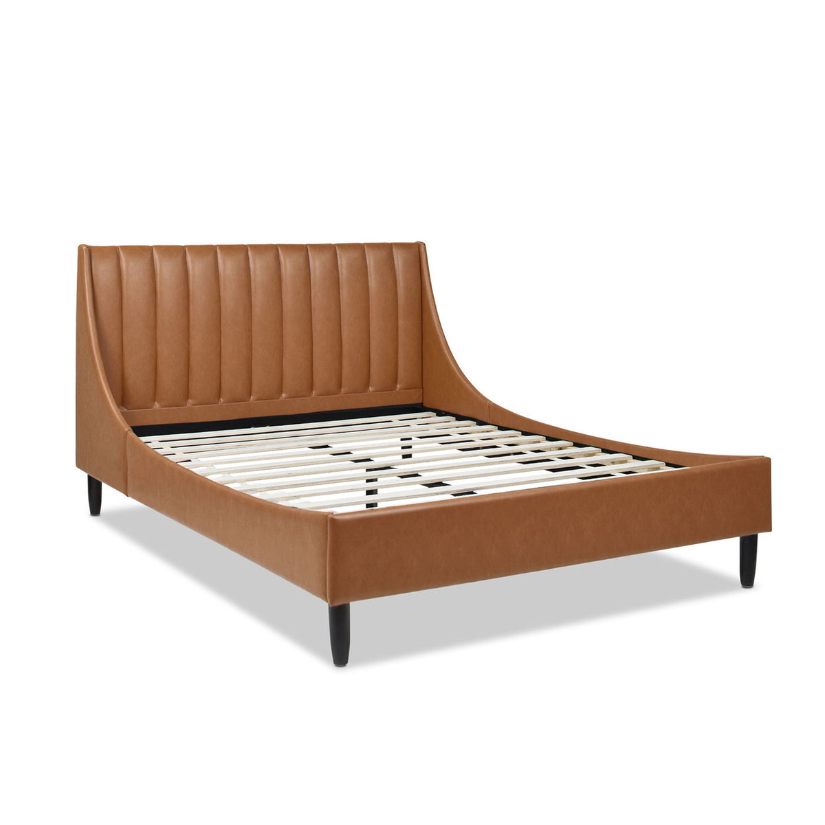 Vertical Tufted Modern Headboard Platform Bed Set with Upholstered Finish - Multiple Colors
