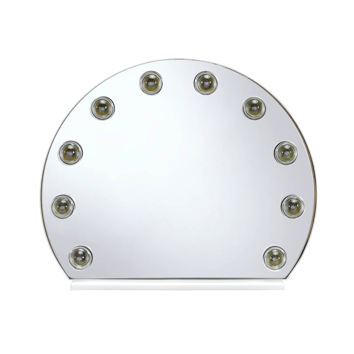 Hollywood Vanity Mirror with Contemporary Metal, Wood & Mirror Construction - White