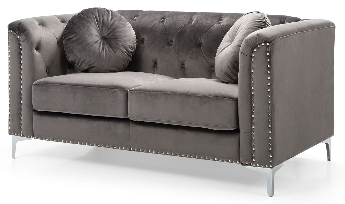 Stylish Sloped Arm Loveseat with MicroSuede Cover - Blue, Dark Gray, Red, Black