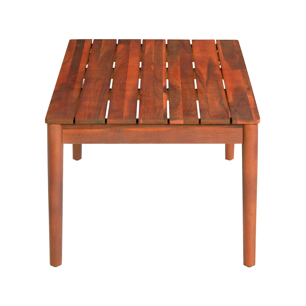 Acacia Wood Outdoor Coffee Table with Rustic Design - Natural