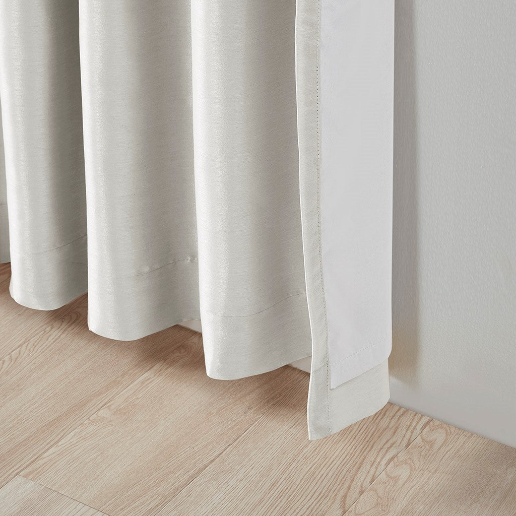 White Total Blackout Curtain Panel with Twist Tab - 50" x 84"