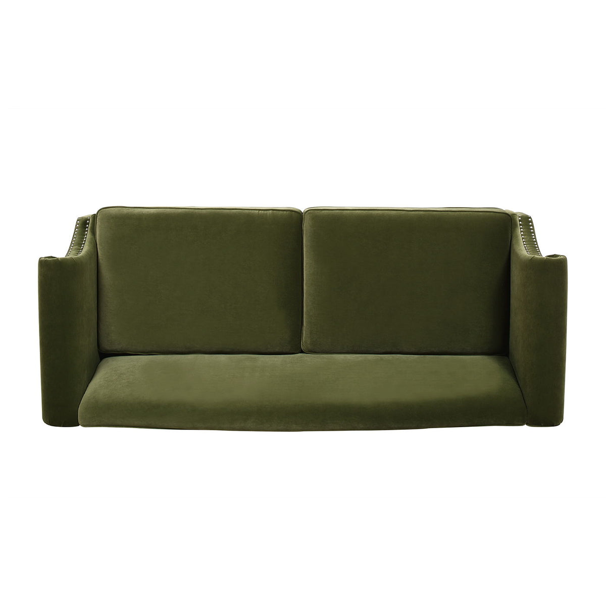 Green Camel Back Small Space Sofa with Performance Upholstery