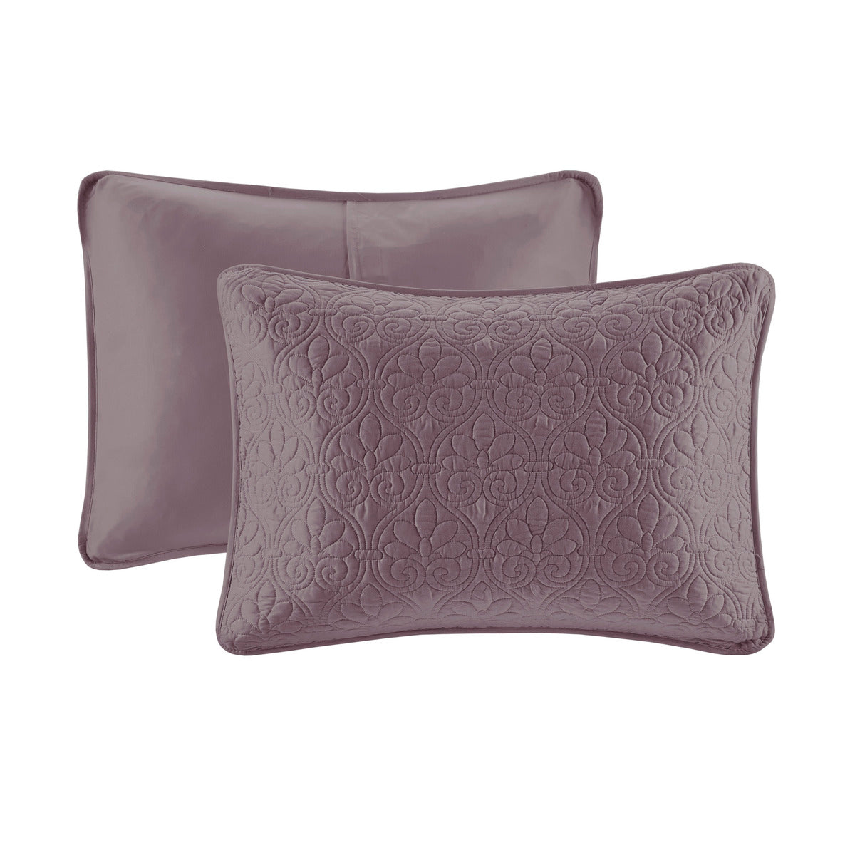 Reversible Quilt Set with Classic Stitch Pattern – Purple