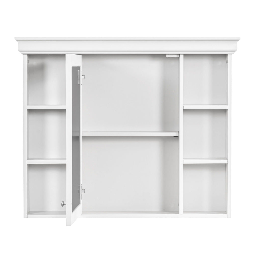 Wall Mounted Bathroom Storage Cabinet with Mirror Door - 35.5" Wide