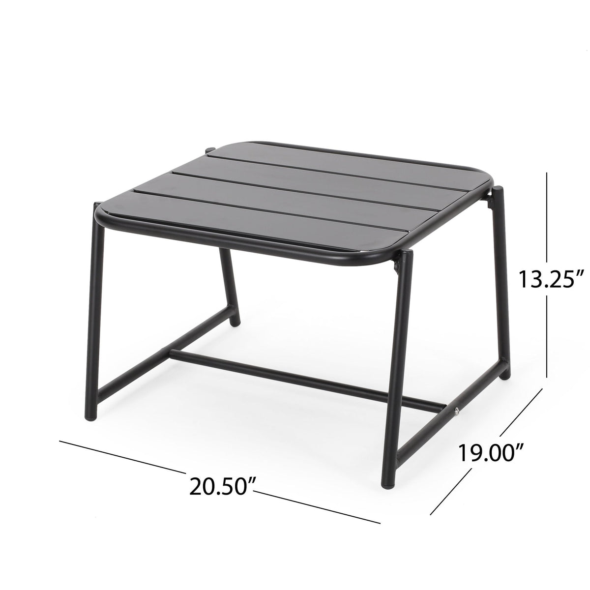 Conrad Chat Set Patio Furniture with Powder-Coated Iron Frame - Matte Black or Teal