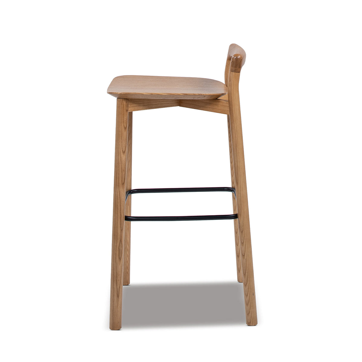 Modern Minimalist 30" Wood Barstool with Low Back - Brown