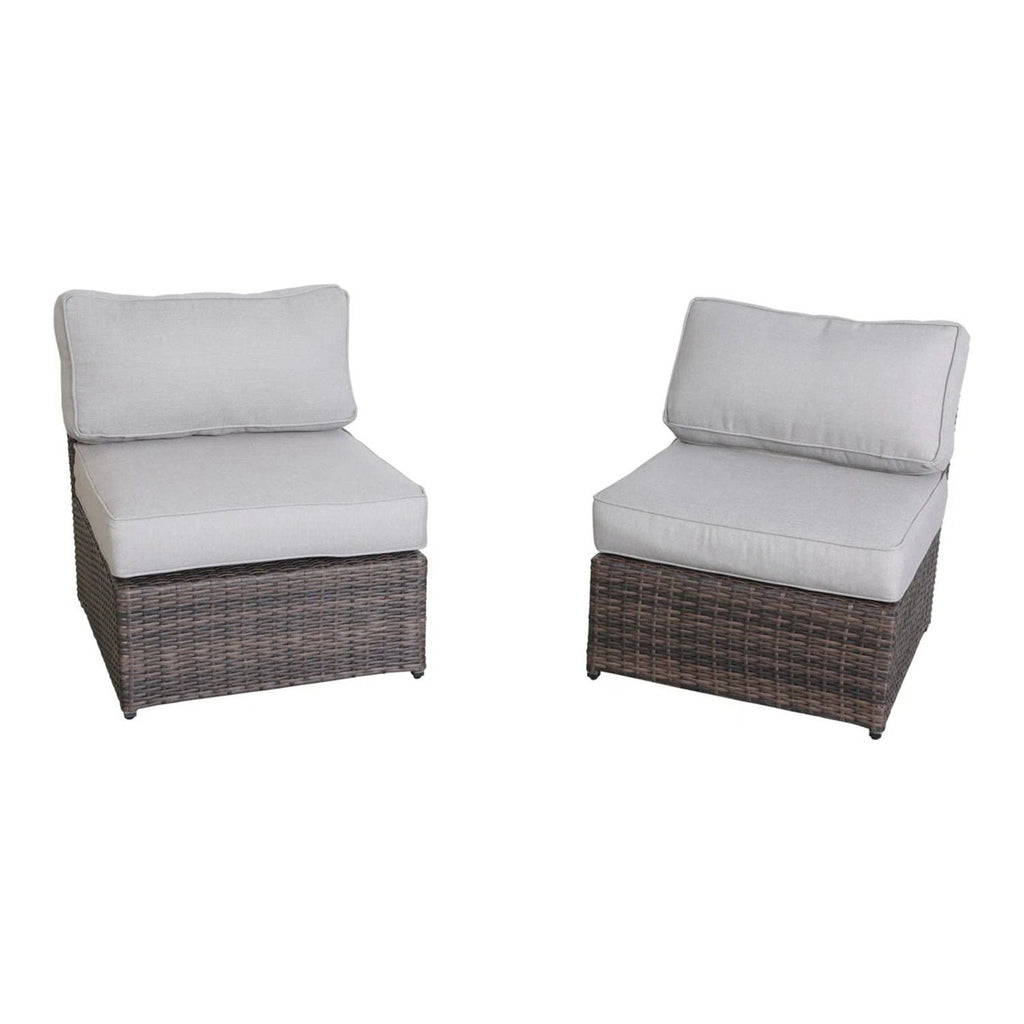 Modern Patio Rattan Sectional Set with Cushions - Multiple Colors
