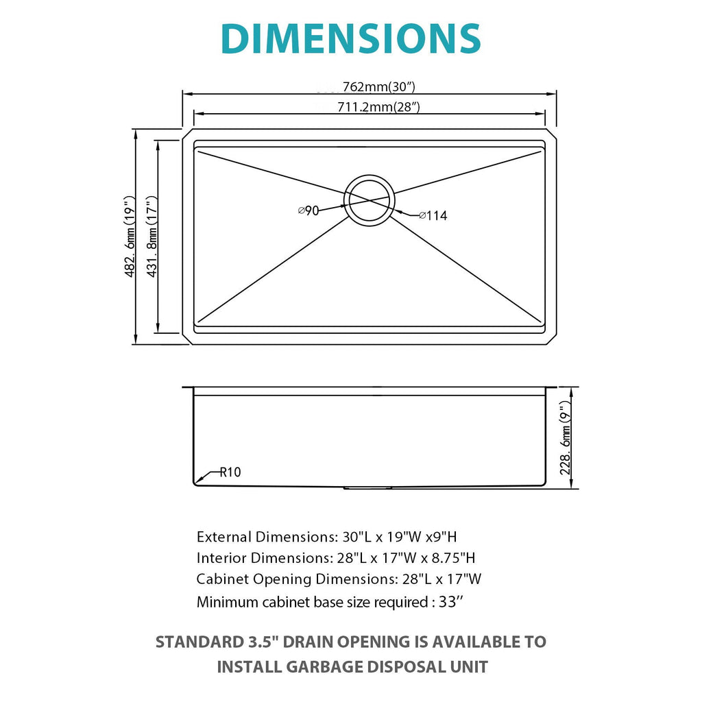 Gray Stainless Steel Undermount Workstation Kitchen Sink with Soundproofing - Single Bowl