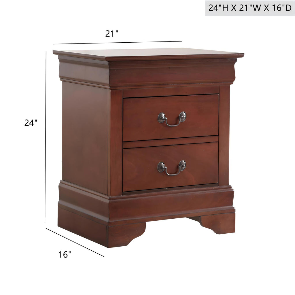 Traditional Style Design Nightstand with Classic Accent - Multiple Colors