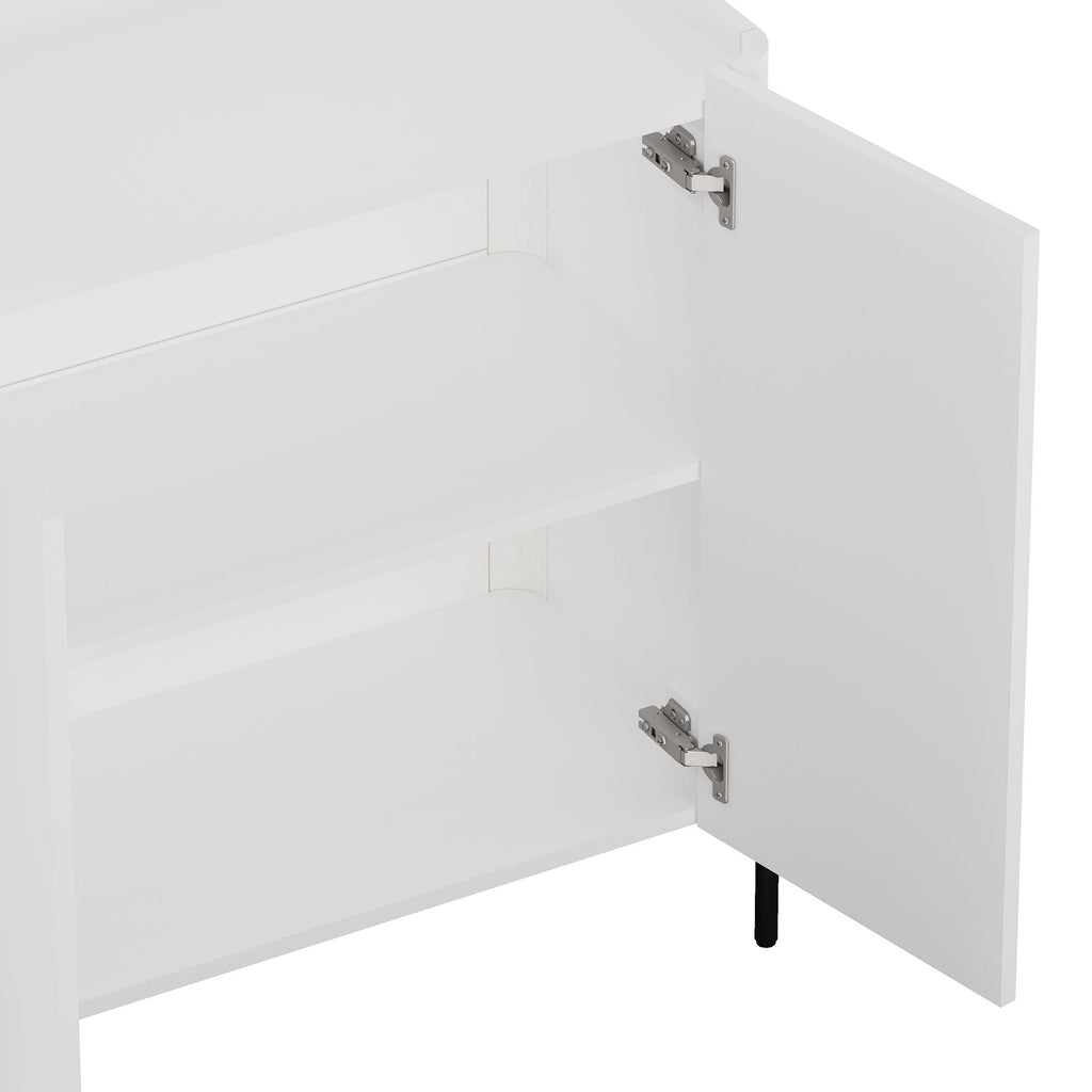 Abbey Accent Cabinet with Soft Close Doors and Rounded Edges - White or Light Brown