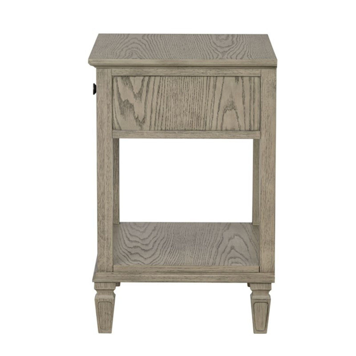 Bedside Table with Drawer and Shelf - Solid Wood Nightstand - Light Brown, Dark Brown, Beige, or Dark Gray