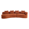 126" Curved Sectional Sofa with Full Foam - Dark Orange