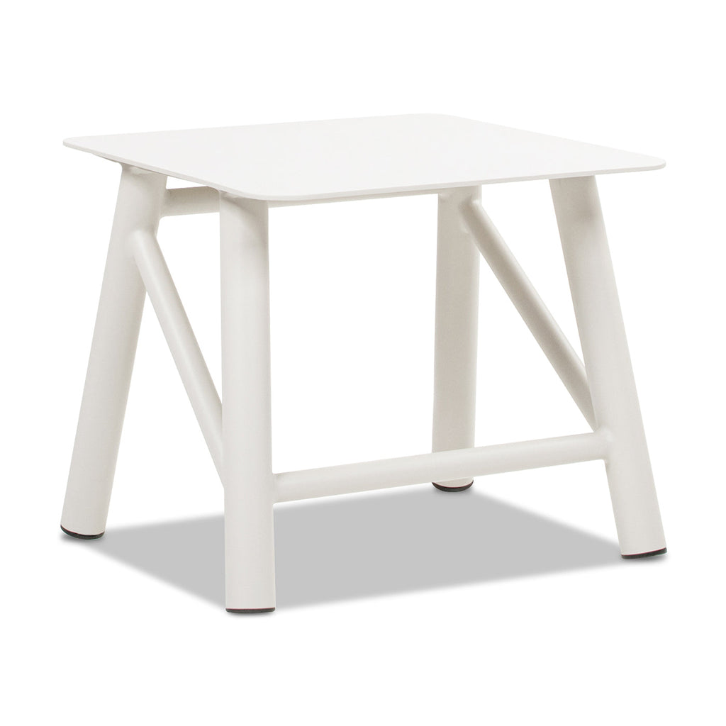 Atlas 19.5" Square Outdoor Patio Side Table with Rust-Resistant Aluminum - Light