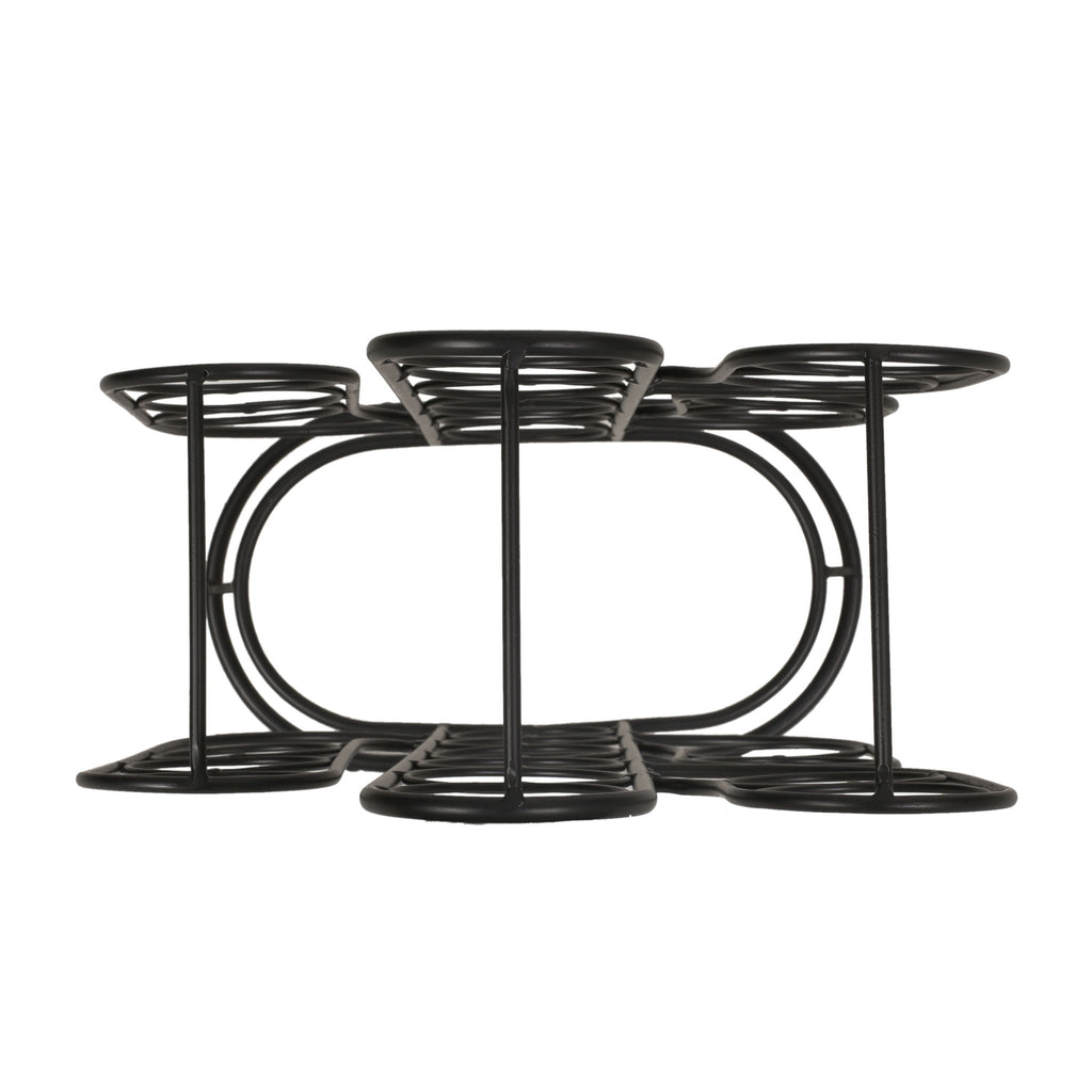 Black Wine Rack with Cactus Design - 13 Bottle Capacity