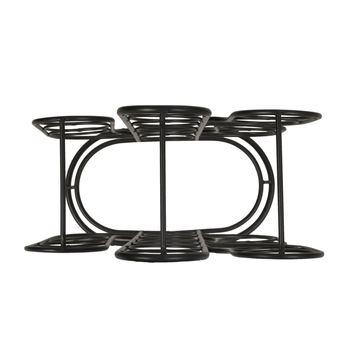 Black Wine Rack with Cactus Design - 13 Bottle Capacity